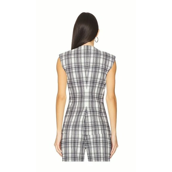 Veronica Beard NWT Tamara Vest Ivory Navy Tweed Sleeveless Lady Jacket-Size 10 - Picture 3 of 13